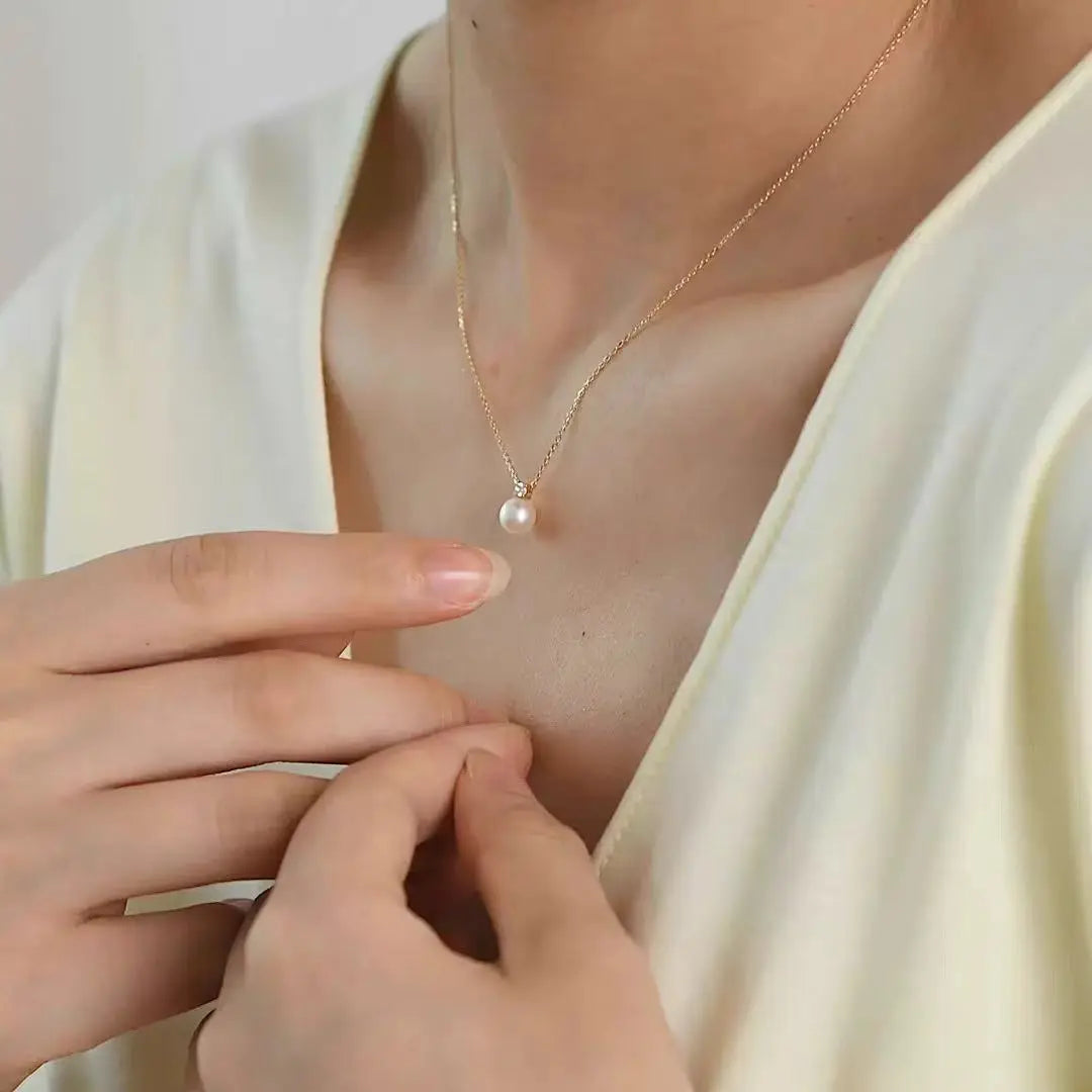 925 Sterling 18K Gold Plated Light Luxury Shell Pearl Zircon Jewelry Pendant Necklace