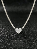 925 Sterling Silver Fashion Full Zircon Love Heart Necklace Luxury High Quality Fine Jewelry