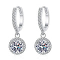 925 Sterling Silver 1 Carat Moissanite round Earrings Luxury Style