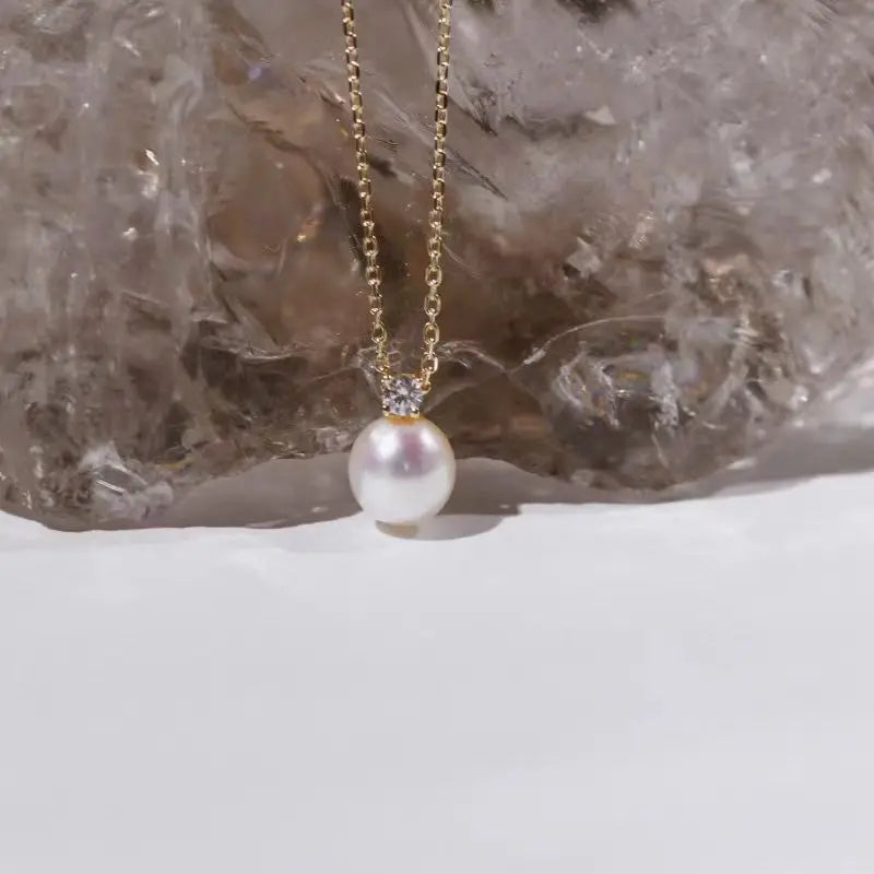 925 Sterling 18K Gold Plated Light Luxury Shell Pearl Zircon Jewelry Pendant Necklace