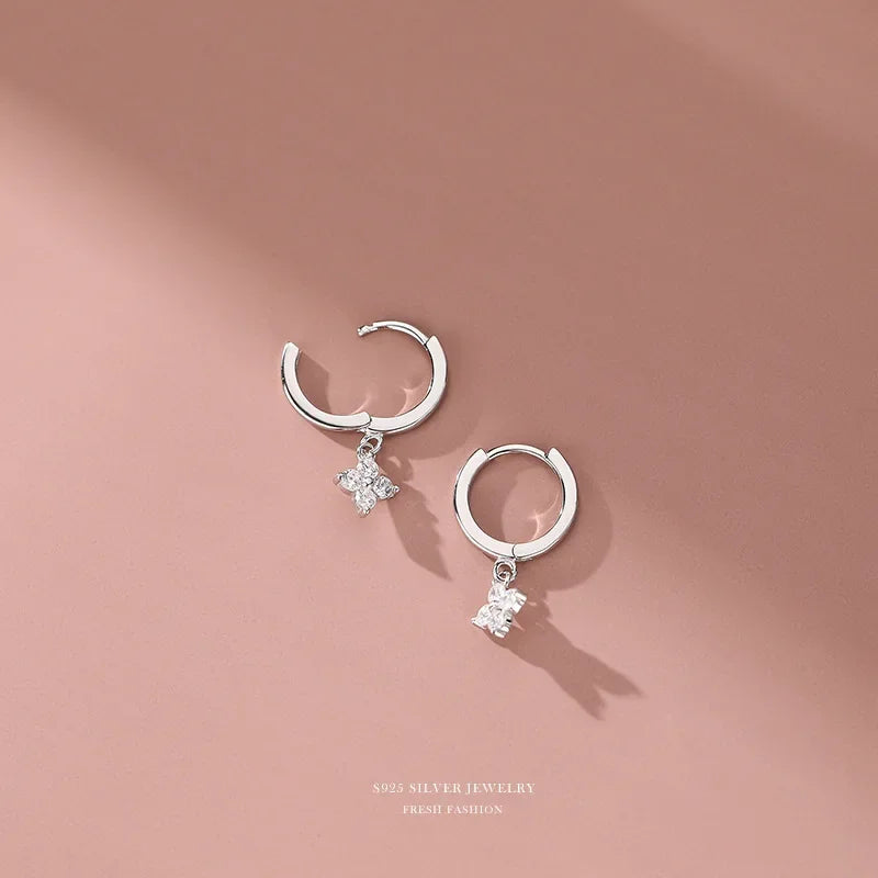 925 Sterling Silver Leaf Dangle Earrings for Women Trendy Jewelry