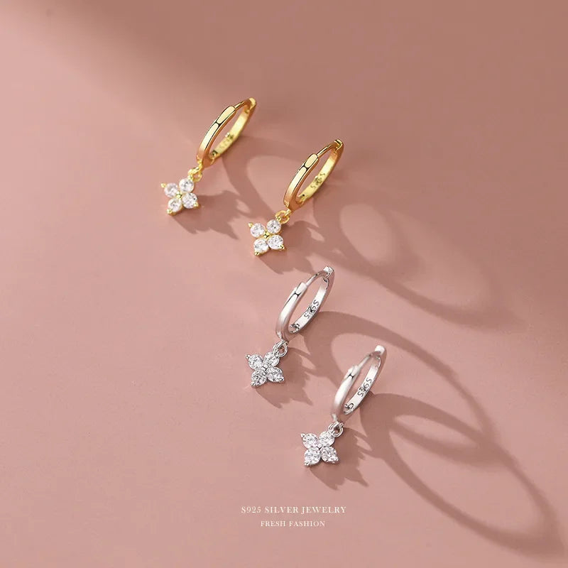 925 Sterling Silver Leaf Dangle Earrings for Women Trendy Jewelry