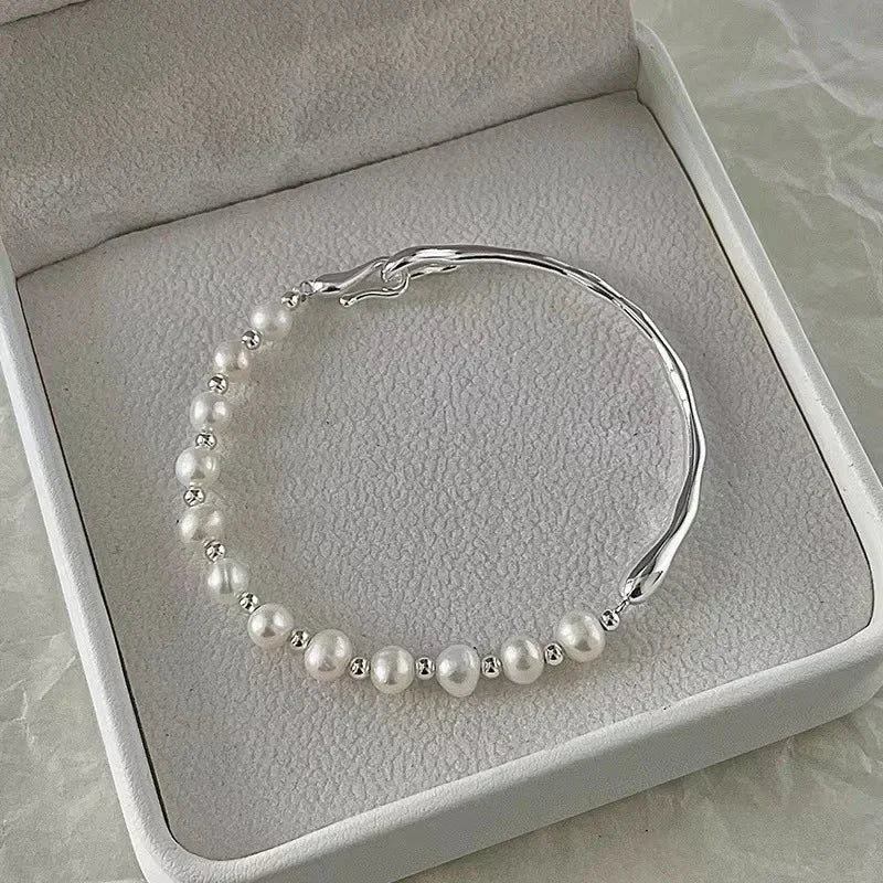 925 Sterling Silver Bracelet Partial Pearls Knots Bracelets Fashion Luxury Design Bead Charm Bracelet Jewelry