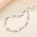 925 Sterling Silver Heart Shaped Bracelet Pink Crystal Charm Bracelets Jewelry