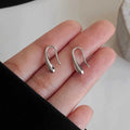 Silver Water Drop Shape Earrings Simple Retro Jewelry