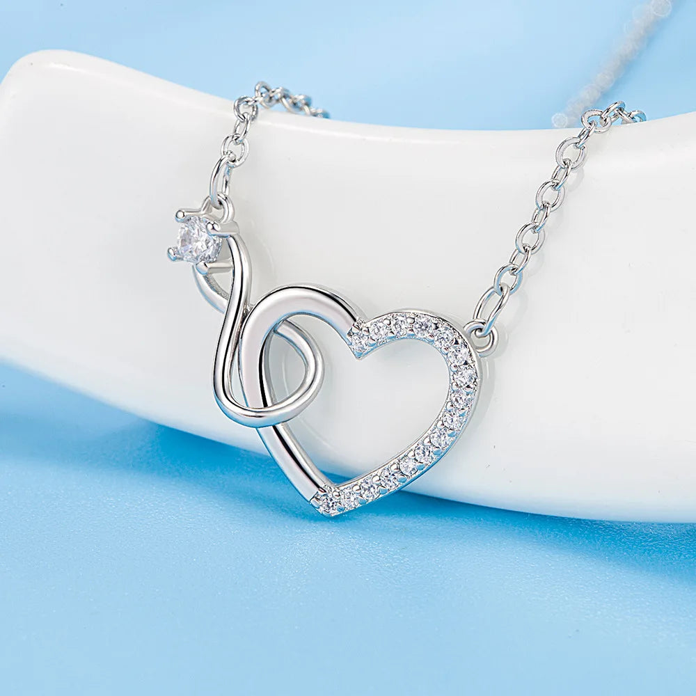 Fine 925 Sterling Silver 18K Gold Plated Necklace Single Sparkling Zircon Clavicle Chain Jewelry