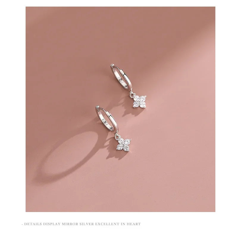 925 Sterling Silver Leaf Dangle Earrings for Women Trendy Jewelry