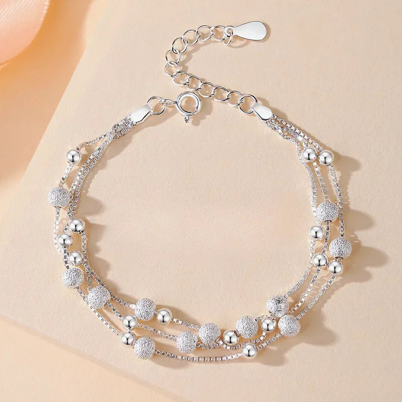 925 Sterling Silver Bracelet Partial Pearls Knots Bracelets Fashion Luxury Design Bead Charm Bracelet Jewelry