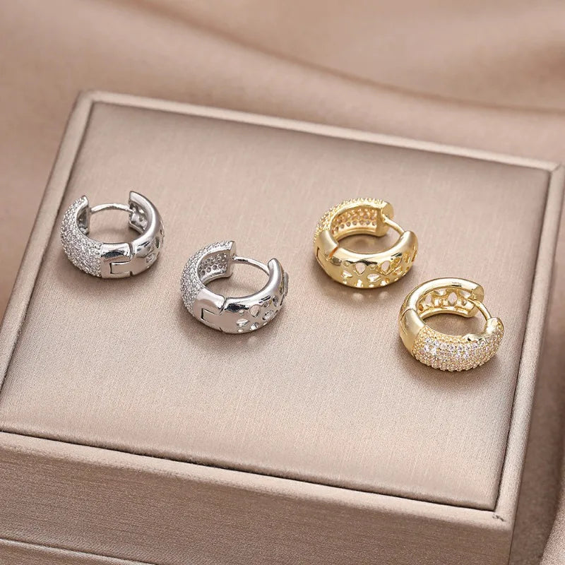 925 Sterling Silver Cubic Zirconia Hoop Earrings Vintage Small Earrings Hypoallergenic Jewelry