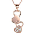 Fine 925 Sterling Silver Necklace 18K Gold Plated 5A Zircon Heart Pendant Jewelry Fashion 