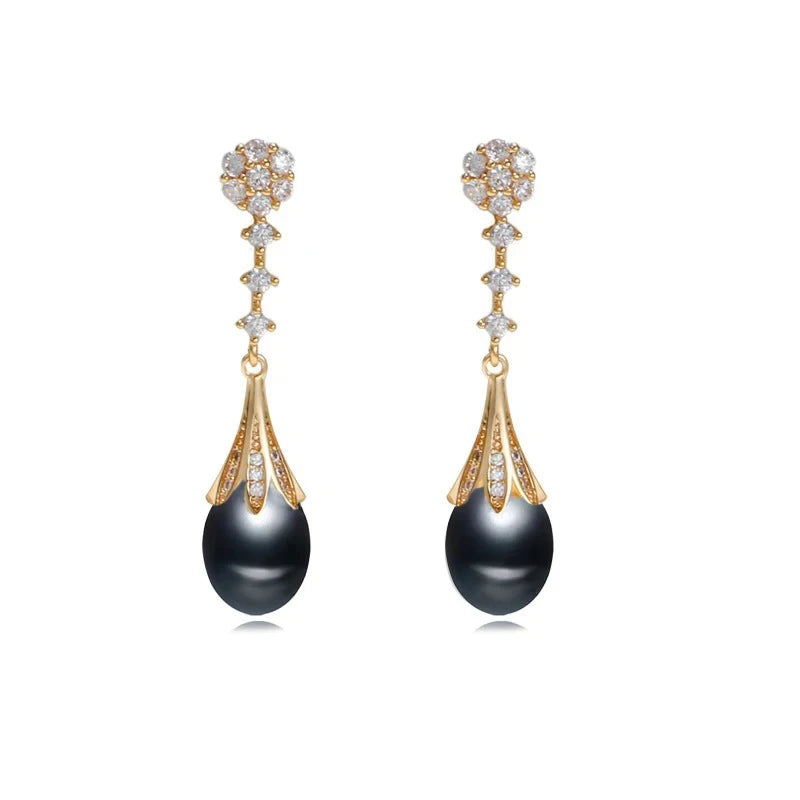 Real Natural Pearl Drop Earrings 925 Silver Earrings Choice of Color