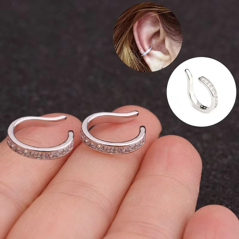 925 Sterling Silver Cubic Zirconia Hoop Earrings Vintage Small Earrings Hypoallergenic Jewelry