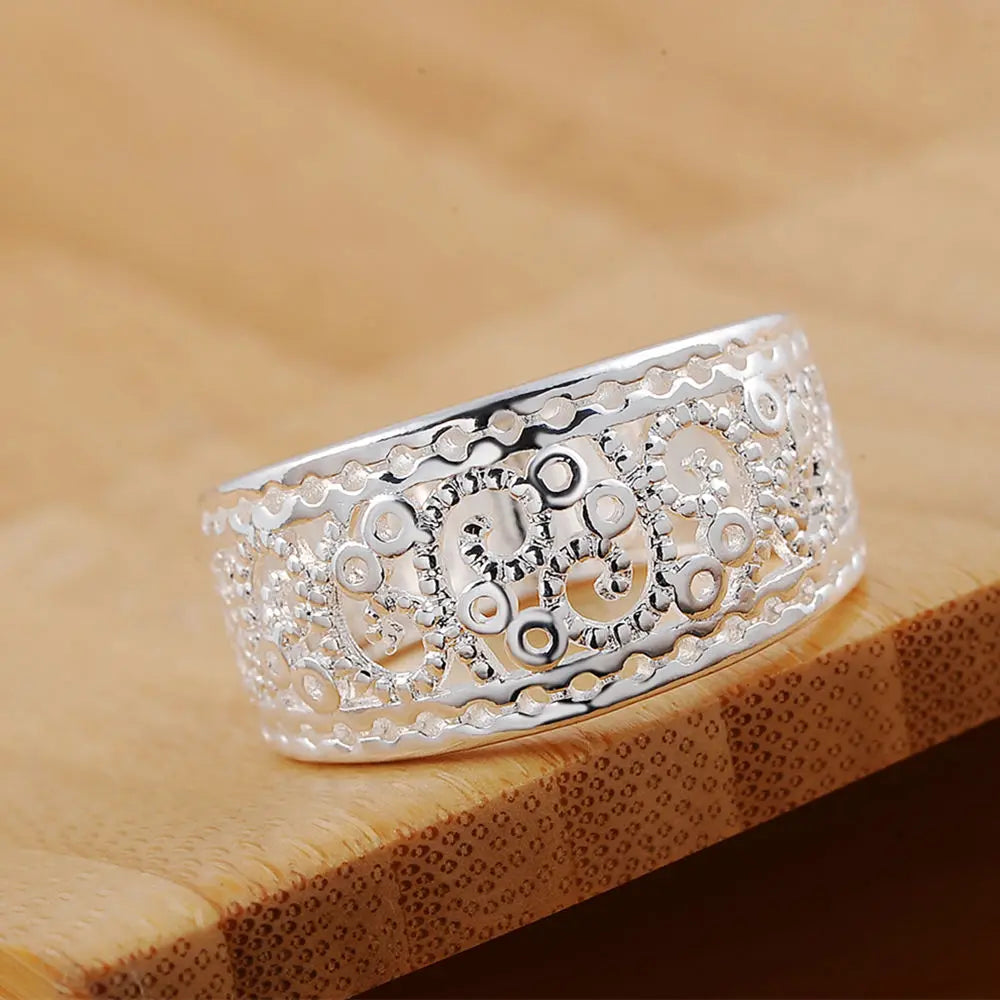 925 Sterling Silver Hollow Band Ring 