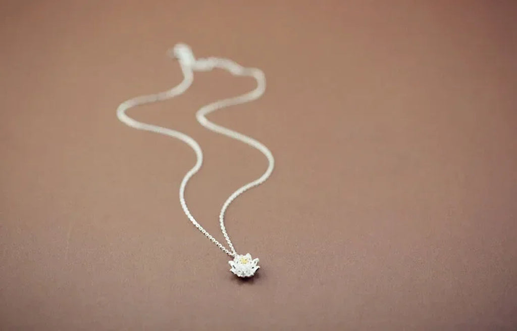 925 Sterling Silver Lotus Necklaces & Pendants High Quality Sterling-Silver-Jewelry