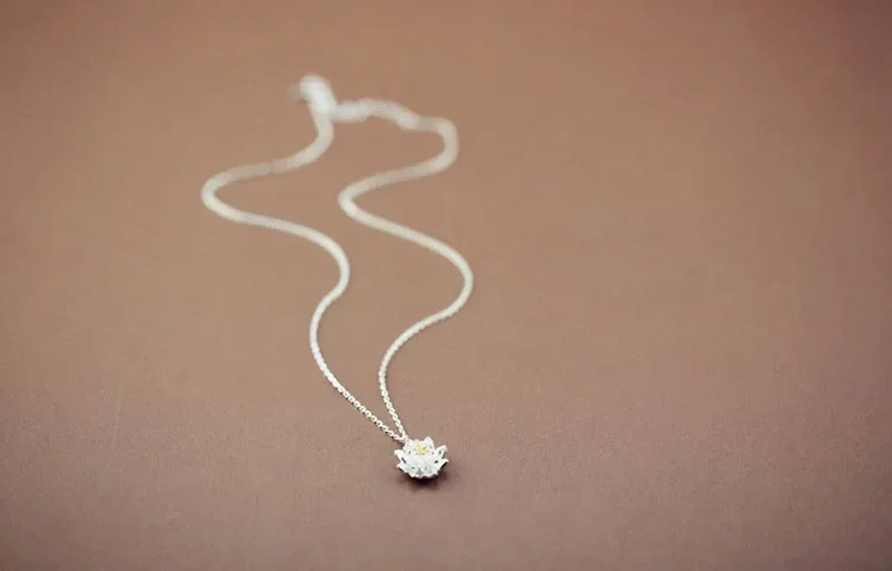 925 Sterling Silver Lotus Necklaces & Pendants High Quality Sterling-Silver-Jewelry