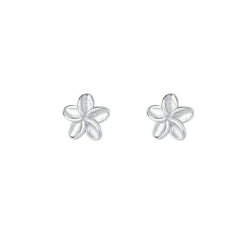 Real 925 Sterling Silver 18k Gold Plated 5MM Flower Mini Stud Earrings Fine Jewelry