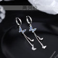 925 Silver Minimalist Diamond Effect Butterfly Hoop Earrings for Women Unisex Jewelry Gift