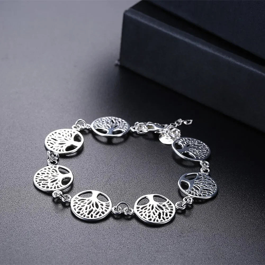 New 925 Sterling Silver Tree of Life Bracelet Fine Jewelry