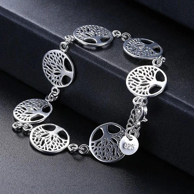 New 925 Sterling Silver Tree of Life Bracelet Fine Jewelry