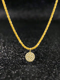 Fine 925 Sterling Silver 18k Gold Plated Simplicity Classic Zircon round Necklace Fine Jewelry