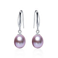 New 925 Sterling Silver Natural Freshwater Cultured Pearl Drop Earrings Fine Jewelry