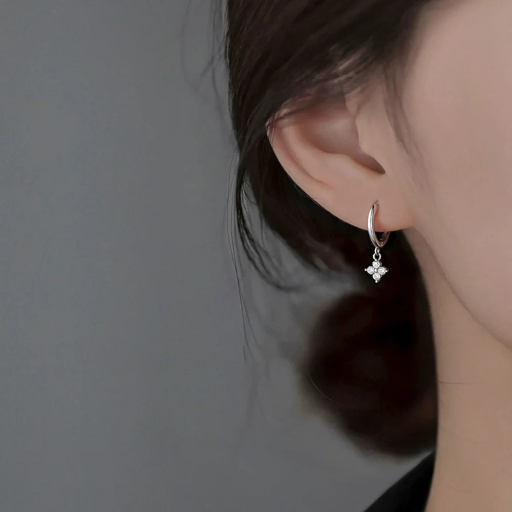 New 925 Sterling Silver 18k Gold Plated Leaf Earring Fine Jewelry