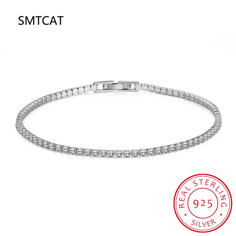 Fine 925 Sterling Silver Simulated Moissanite Diamond Bracelets Yellow White Gold Color Jewelry Gift