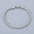 18K Gold Plated 925 Sterling Silver 4MM Chain Bracelets for Men Women Unisex Simple Charm Bracelet Wedding Party Gift 20Cm 8In