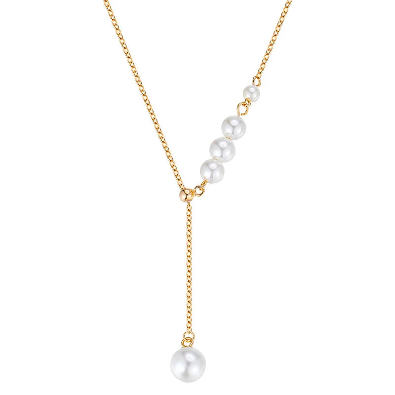 Fine 925 Sterling Silver 18k Gold Plated Neck Choker Chain Pearl Pendants Necklace Luxury Jewelry
