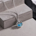 S925 Sterling Silver Mermaid Blue Gemstone Pendant Necklace Jewelry