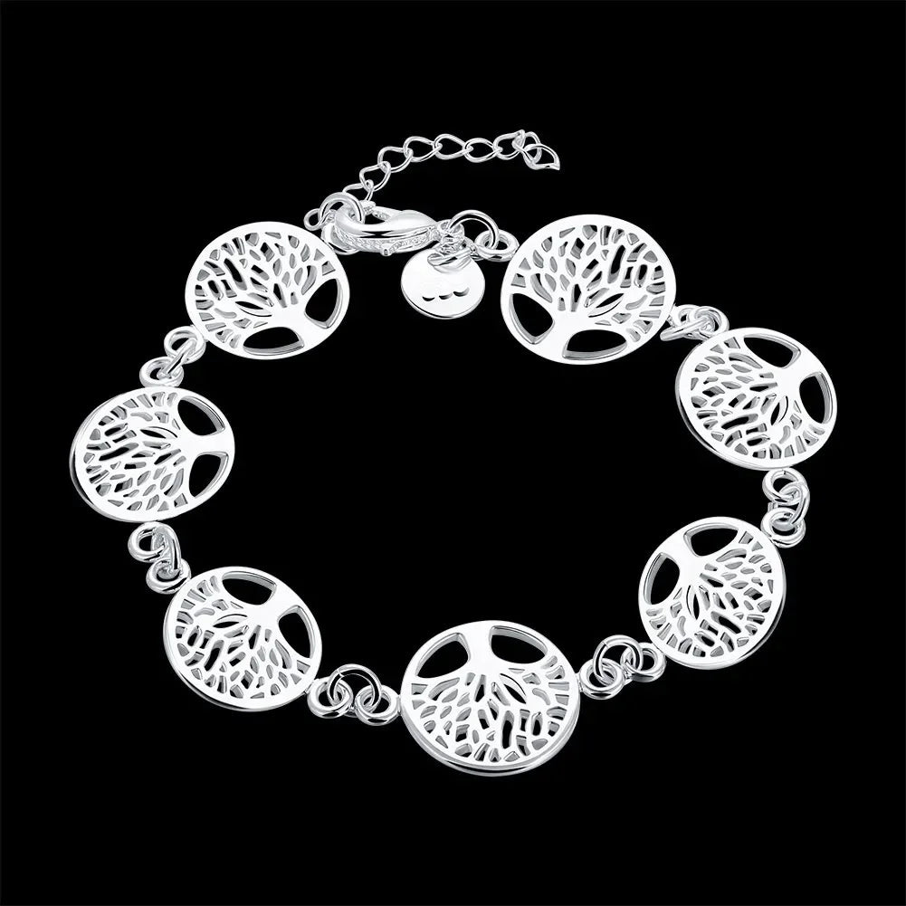 New 925 Sterling Silver Tree of Life Bracelet Fine Jewelry