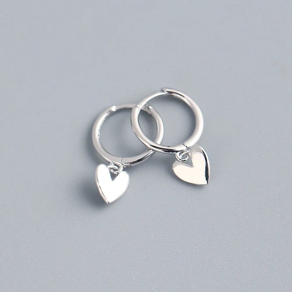 New 925 Sterling Silver 18k Gold Plated Heart Tassel Charm Earrings Fine Jewelry