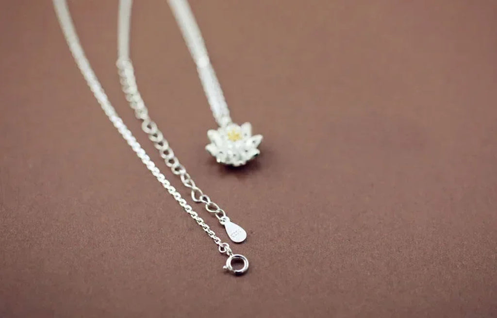 925 Sterling Silver Lotus Necklaces & Pendants High Quality Sterling-Silver-Jewelry