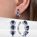 New 925 Sterling Silver Luxury Trendy Blue Cubic Zirconia Hoop Earrings Fine Jewelry Gift