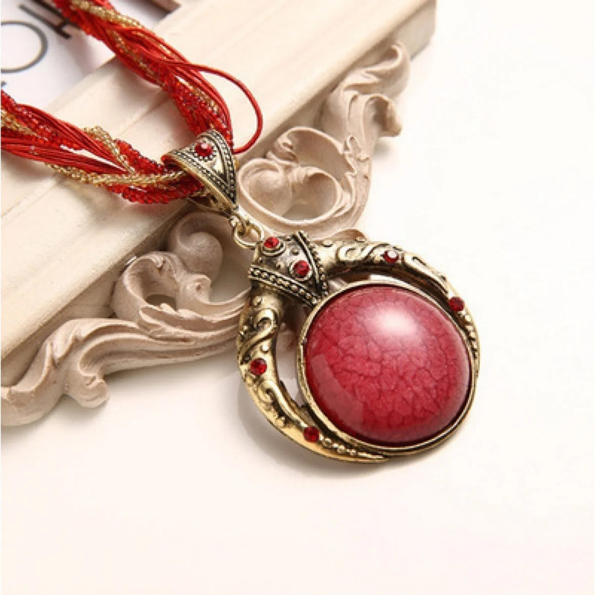 Vintage Necklace Jewelry Fashion Retro Bohemia Style Multilayer Beads Chain Crystal Grain Pendant
