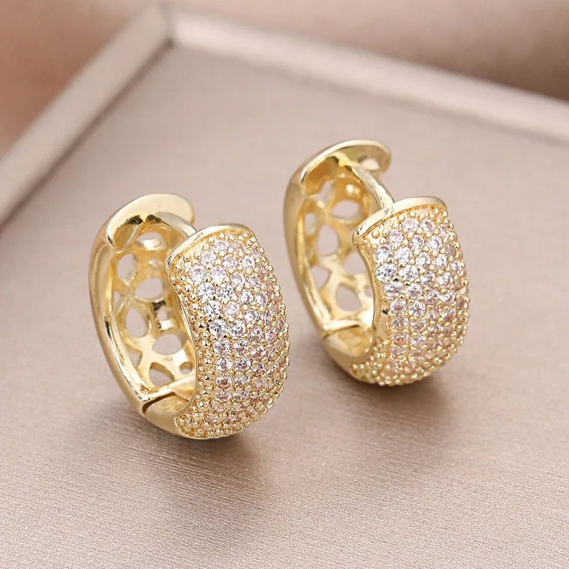 925 Sterling Silver Cubic Zirconia Hoop Earrings Vintage Small Earrings Hypoallergenic Jewelry