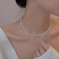925 Sterling Silver Freshwater Pearl Baroque Chain Necklaces Jewelry