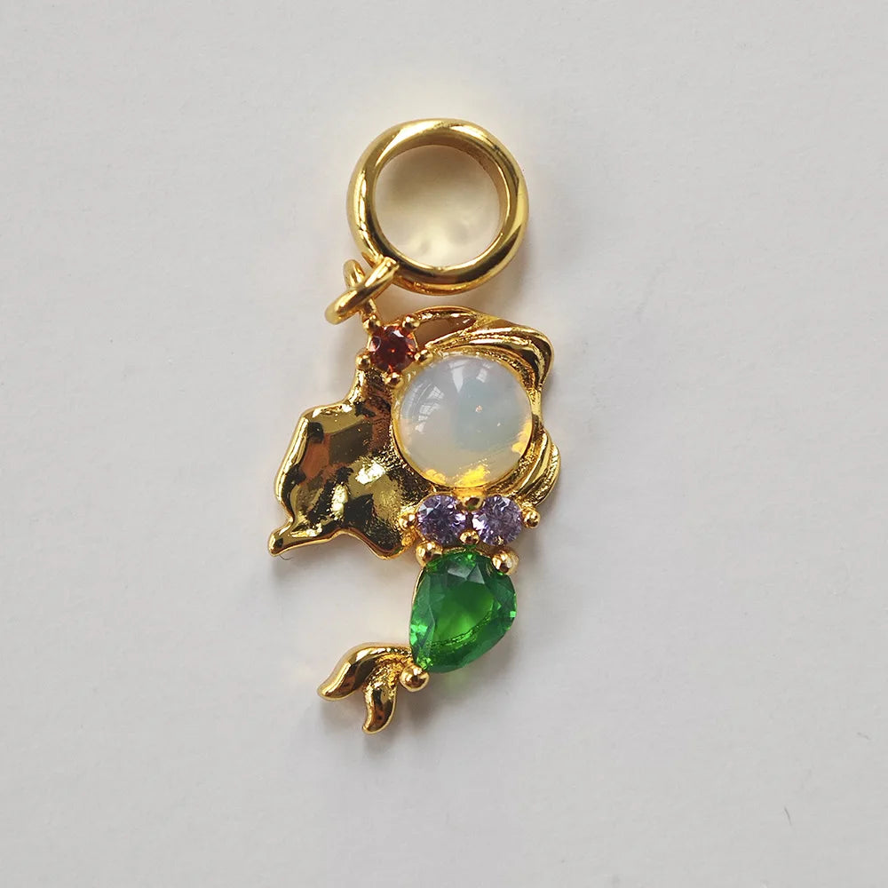 Stainless Steel Colorful Zircon Fairy Tale Little Princess Necklace Gold-Plated Universal Chain Clavicle Chain Sweet Temperament