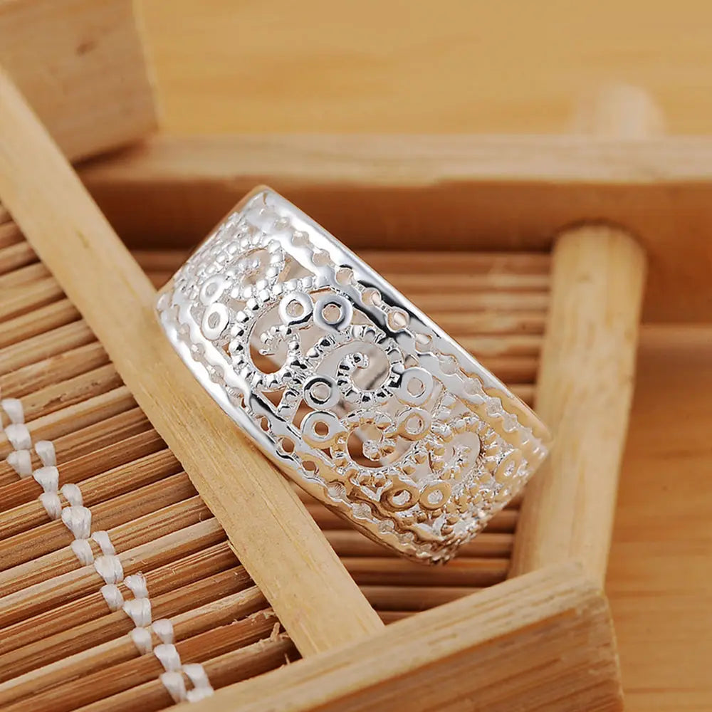 925 Sterling Silver Hollow Band Ring 