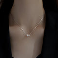 Fine 925 Sterling Silver 18k Gold Plated Two Pearl Pendant Necklace Jewelry