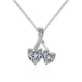 925 Sterling Silver Necklace Pendant Charm Zircon Heart Jewelry