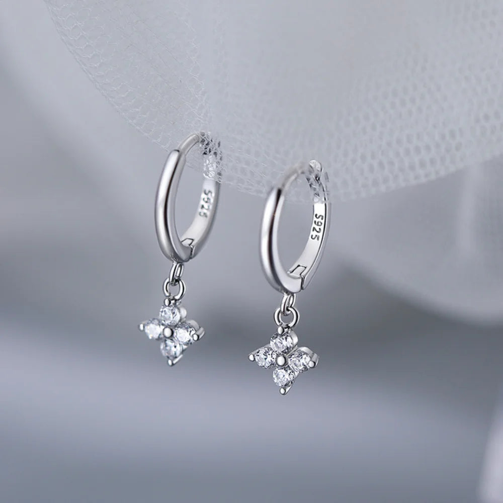 New 925 Sterling Silver 18k Gold Plated Leaf Earring Fine Jewelry