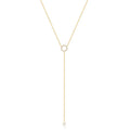S925 Sterling Silver Double-Deck Circle Zircon Pendant Long O-Chain Choker Necklace Fine Jewelry