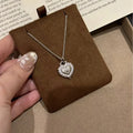 New 925 Sterling Silver Love Necklace Heart Charm Choker Necklace Exquisite Jewelry
