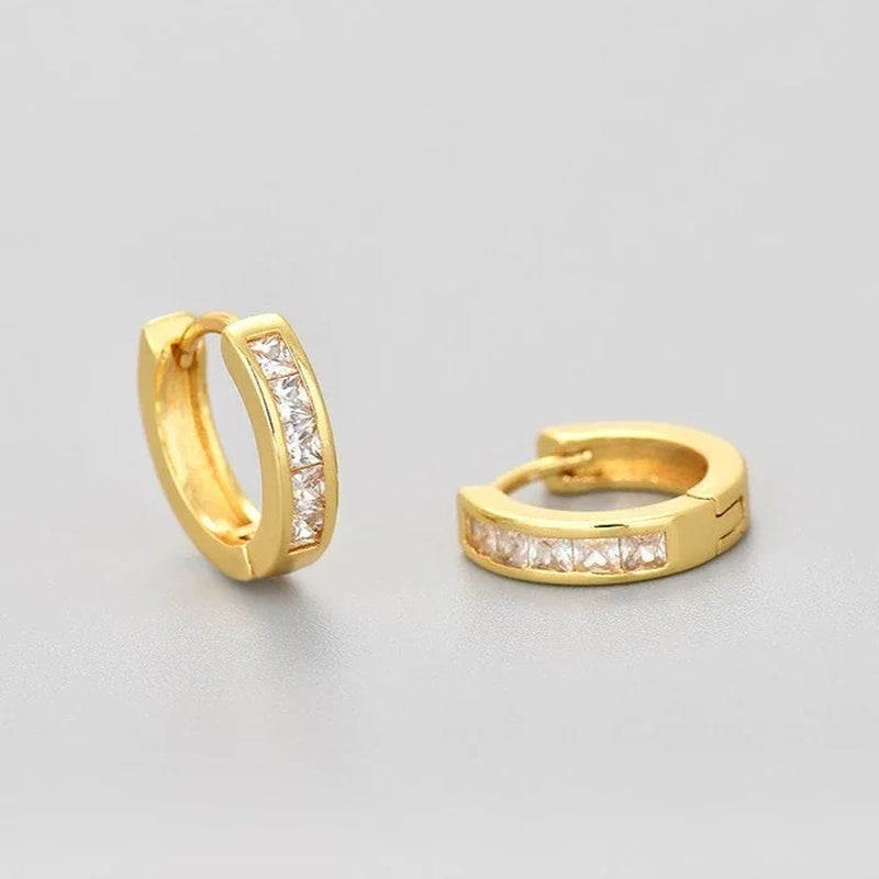 925 Sterling Silver Cubic Zirconia Hoop Earrings Vintage Small Earrings Hypoallergenic Jewelry