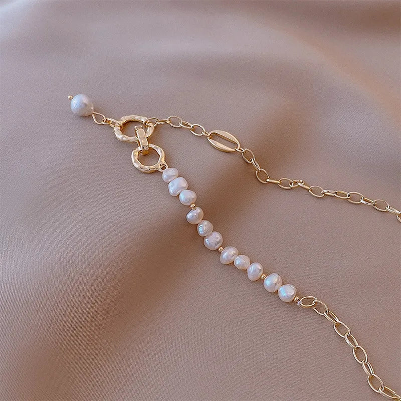 14K Gold Filled 100% Natural Baroque Freshwater Pearl Fashion Necklace