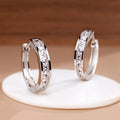 New 925 Sterling Silver Pure Zircon Earring Circle Elegant Jewelry